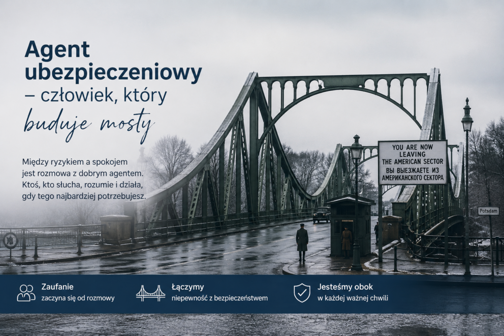 Czarno-białe zdjęcie nawiązujące do filmu „Most szpiegów”